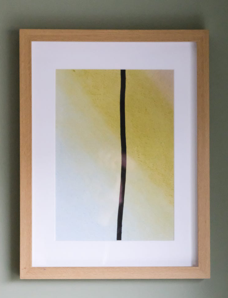 Abstract werk, kleur en verticale lijn