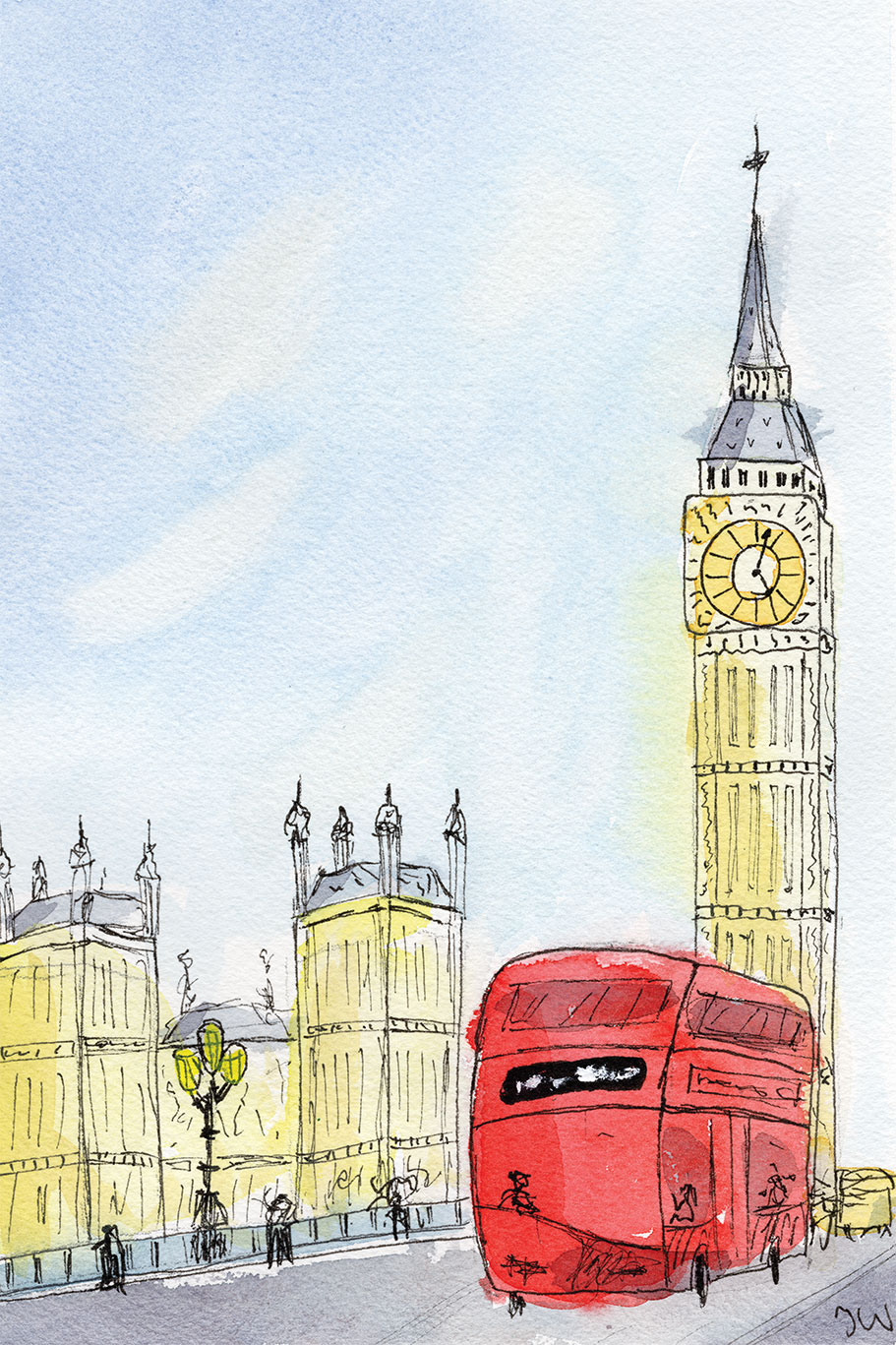 Londen Stadsgezicht: Big Ben en Rode Dubbeldekker