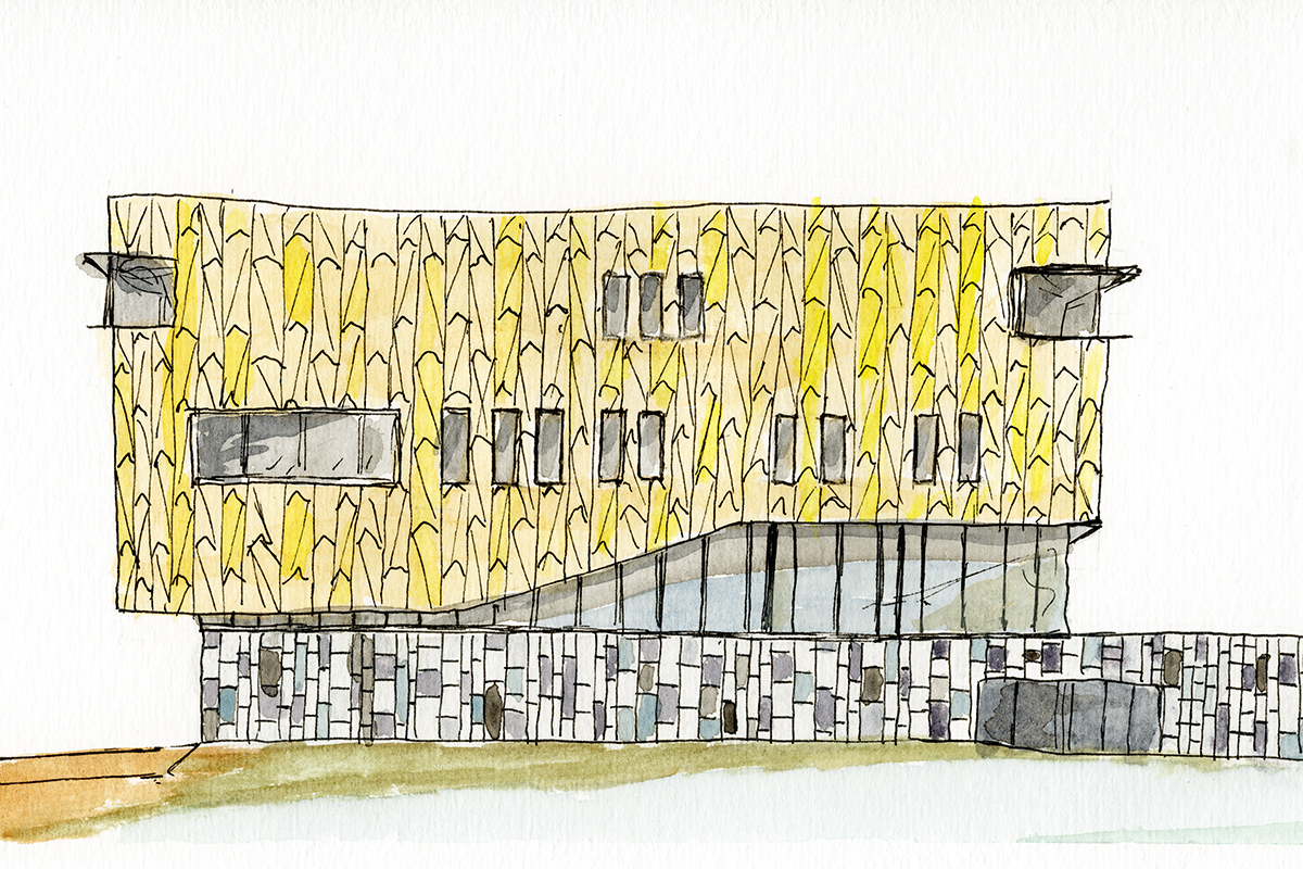 Zinder Tiel Cultuurcentrum – Moderne Architectuur in Aquarel